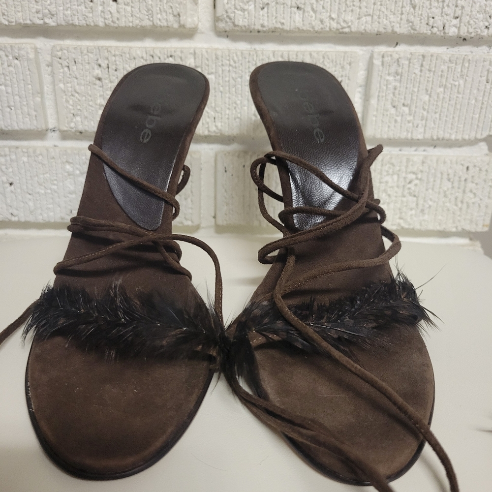 Bebe brown suede heels size 7.5 - Picture 4 of 4